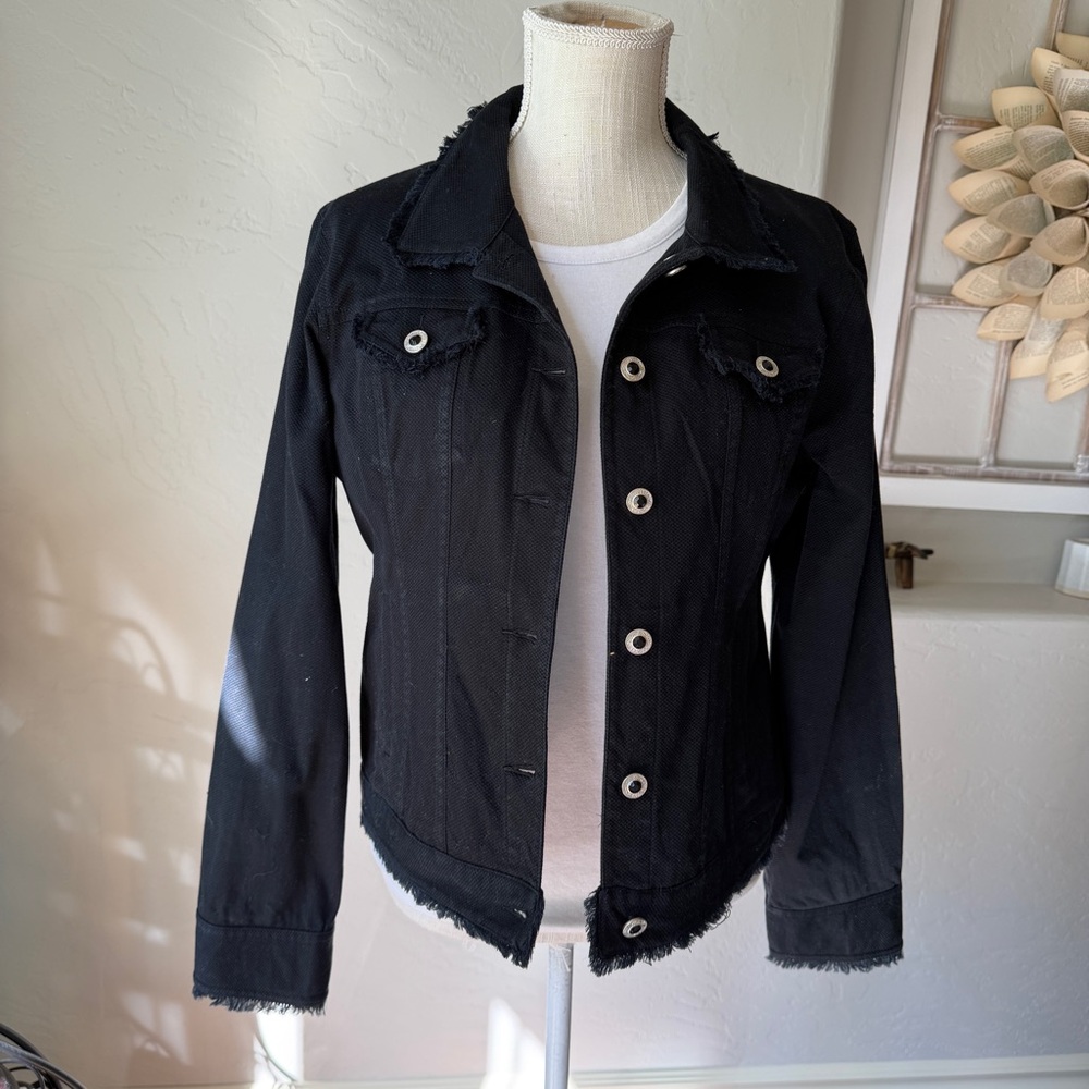 Bloomingdale's Women's Elegant Black  Moto Jacket‎ Size 12